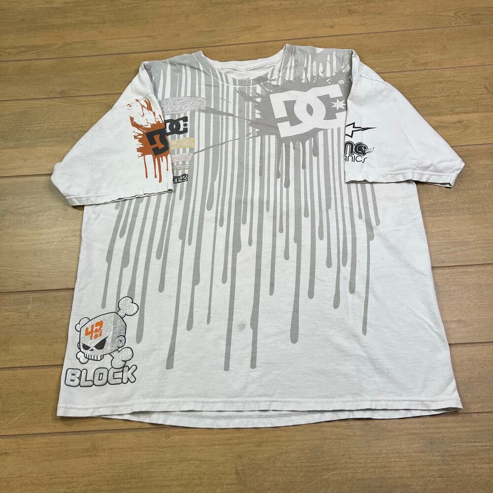DC Shoes Ken Block 43 Graphic T-Shirt White Drip Ford Racing Gymkhana Mens XL